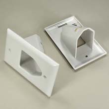 1-Gang Recessed Low Voltage Cable Plate White